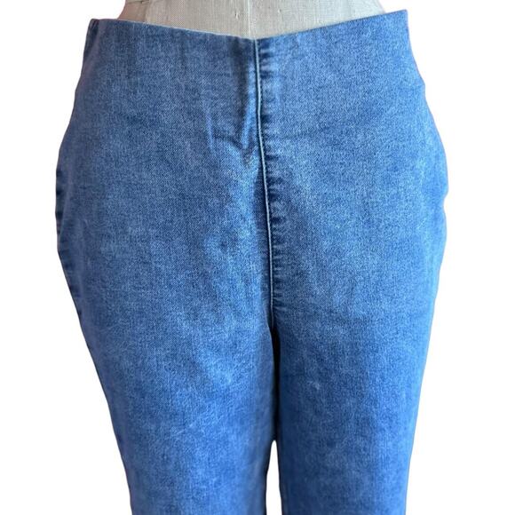 Vintage Jeans Womens Size 12 Tall Pull On Stonewash Stretchy Waist Retro 90s - Picture 2 of 7